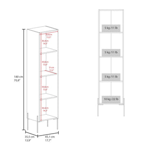 English Elm Matt Grey Modern Linen Cabinet with 4 Wide Shelves, Two Doors & Elevated Legs for Stable Storage and Sleek Bathroom Organization B062P252171