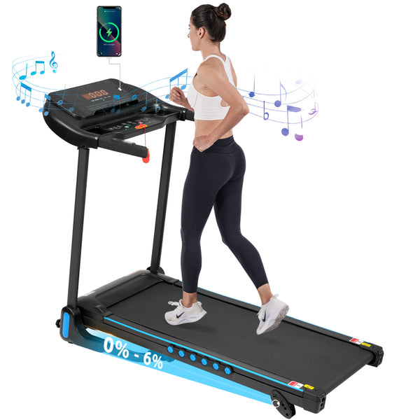 English Elm Incline Folding Home Treadmill 3 Hp Motor 350 Lb Capacity with Bluetooth Speaker N728P266447A