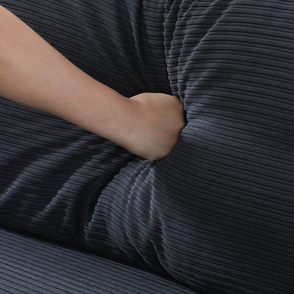 English Elm The 53-inch sofa with durable metal frame and sponge cushions, space-saving American-style comfort for studio living Black W3371P309476