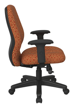 OSP Home Furnishings Mid Back Executive Office Chair with Synchro Tilt Lumbar Support and Padded Pu Arms Tangelo 3121-K105