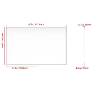 English Elm 60"X40" Oversized Modern Rectangle Mirror With Walnut Frame - Stylish Dual Orientation Wall Décor W708P297606