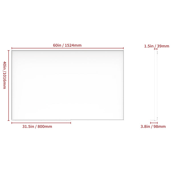 English Elm 60"X40" Oversized Modern Rectangle Mirror With Walnut Frame - Stylish Dual Orientation Wall Décor W708P297606