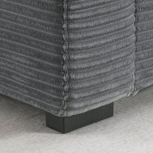 English Elm 104" Corduroy L-shaped Sectional with Usb Charging Armrest Storage and Cup Holders Gray N723S1187E