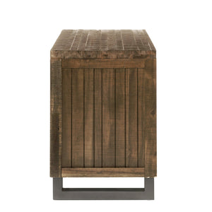 English Elm Andria Reclaimed Oak Finish Nightstand with 3 Soft-Glide Drawers, Felt-Lined Top & Nickel Legs B2726P257350