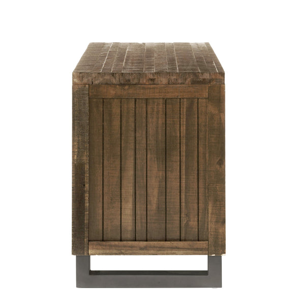 English Elm Andria Reclaimed Oak Finish Nightstand with 3 Soft-Glide Drawers, Felt-Lined Top & Nickel Legs B2726P257350