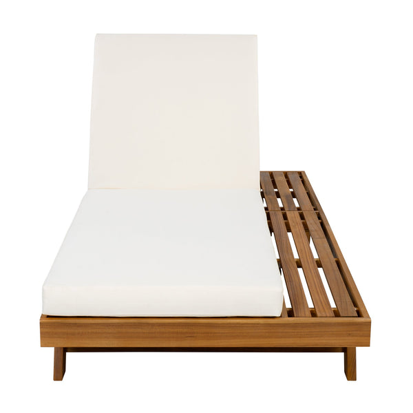 English Elm Christopher Knight Home® - Lounge Chaise Set - Durable Acacia Wood With Cream Water-Resistant Cushions & Adjustable Recline N770P253442T_65429.00CUSH