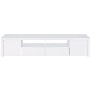English Elm Garner White High Gloss TV Stand with Soft-Close Drawers, Adjustable Shelves & 6 Compartments B062P358302
