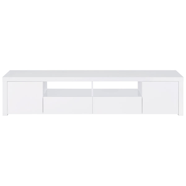English Elm Garner White High Gloss TV Stand with Soft-Close Drawers, Adjustable Shelves & 6 Compartments B062P358302