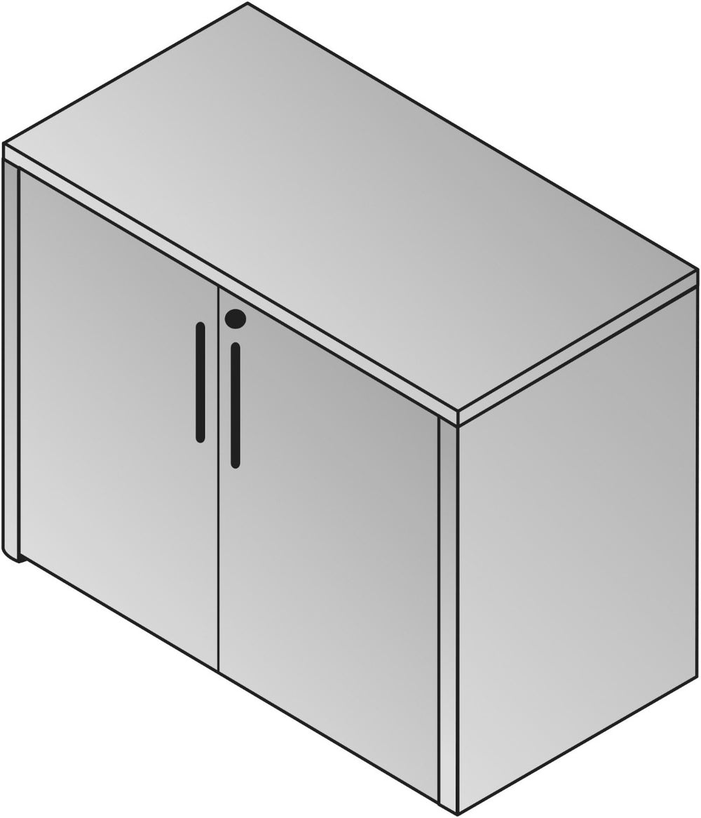 OSP Home Furnishings Napa Locking Two Door Storage Cabinet with Adjustable Shelf for Office or Workspace NAP-13-PCW