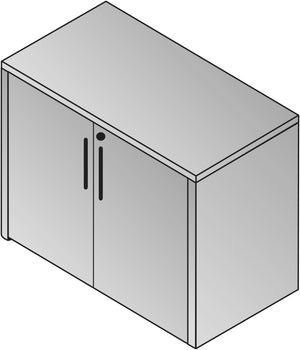 OSP Home Furnishings Napa Locking Two Door Storage Cabinet with Adjustable Shelf for Office or Workspace NAP-13-PCW