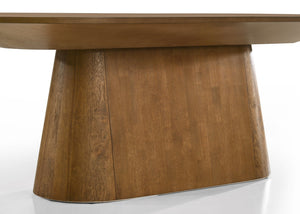English Elm Andrew Oval Walnut Wood Dining Table with Pedestal Base Seats 8 for Modern Rooms B061S00962