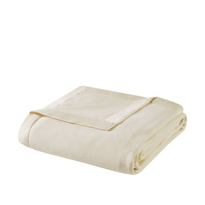 English Elm Microfleece Twin Blanket 66x90 | Ultra-Soft 100% Polyester Brushed Microfleece, Anti-Pilling Grid Touch Ivory 15.55 L x 12.4 W x 5.91 H B035P294142