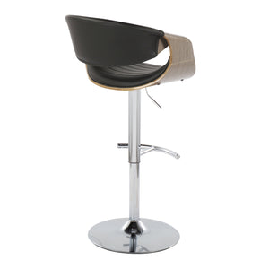 English Elm Mid-century Tufted Faux Leather Swivel Barstools with Chrome Base Set of 2 B202S01020