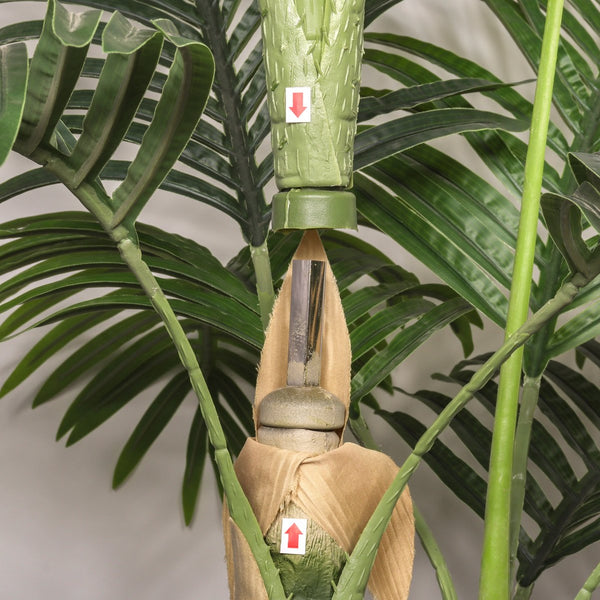 English Elm 6ft Golden Cane Faux Palm Tree Lifelike Tropical Foliage for Indoor Patio Decor W3912P387415