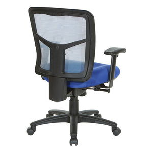 OSP Home Furnishings Blue Air Mist Ergonomic Mesh Office Chair with Lumbar Support and Synchro Tilt Control 92555-9278