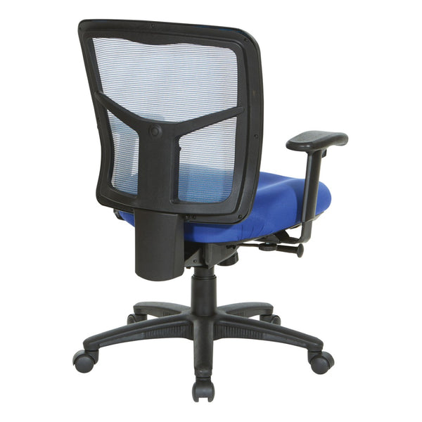OSP Home Furnishings Blue Air Mist Ergonomic Mesh Office Chair with Lumbar Support and Synchro Tilt Control 92555-9278