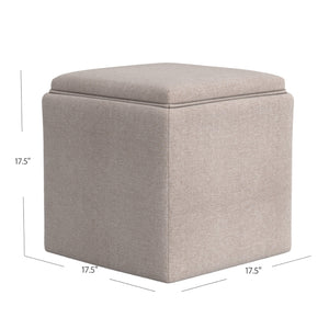 English Elm Soa Square Woven Fabric Storage Ottoman with Lift Off Tray Top for Living Rooms Brown B056P412625