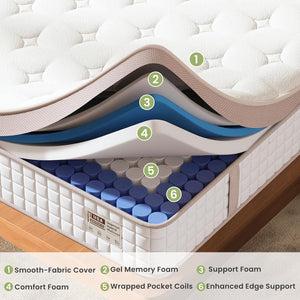 English Elm 12 Inch King Hybrid Mattress Gel Foam Pocket Springs Firm Support Cool Sleep B2716P415718