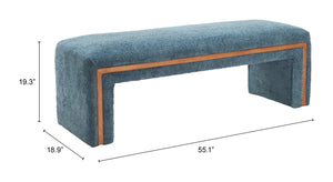 Zuo Modern Scatola Bench Blue - Stylish Modern Design In High-quality Fabric For Versatile Home Décor Solutions Blue 100% Polyester,Plywood,Rubberwood 110471-zuo-modern