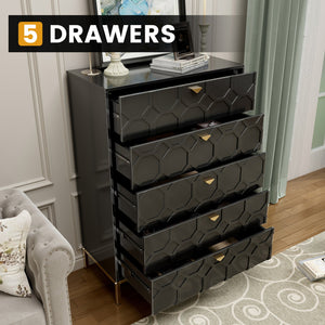 English Elm 2-door Fluted Wood Grain Cabinet Industrial Brown Finish Accent Storage for Living Room T3609P482849