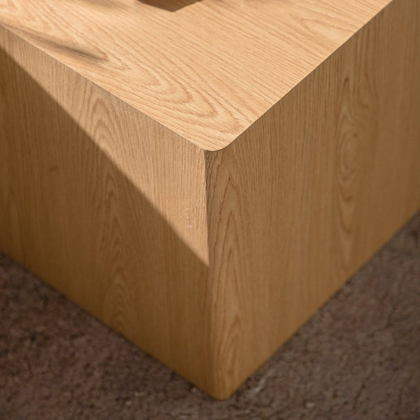 English Elm Set of 2 Cube Nesting Tables Mdf Wood Grain Finish Compact Modern Living Room Accent W3158P395510