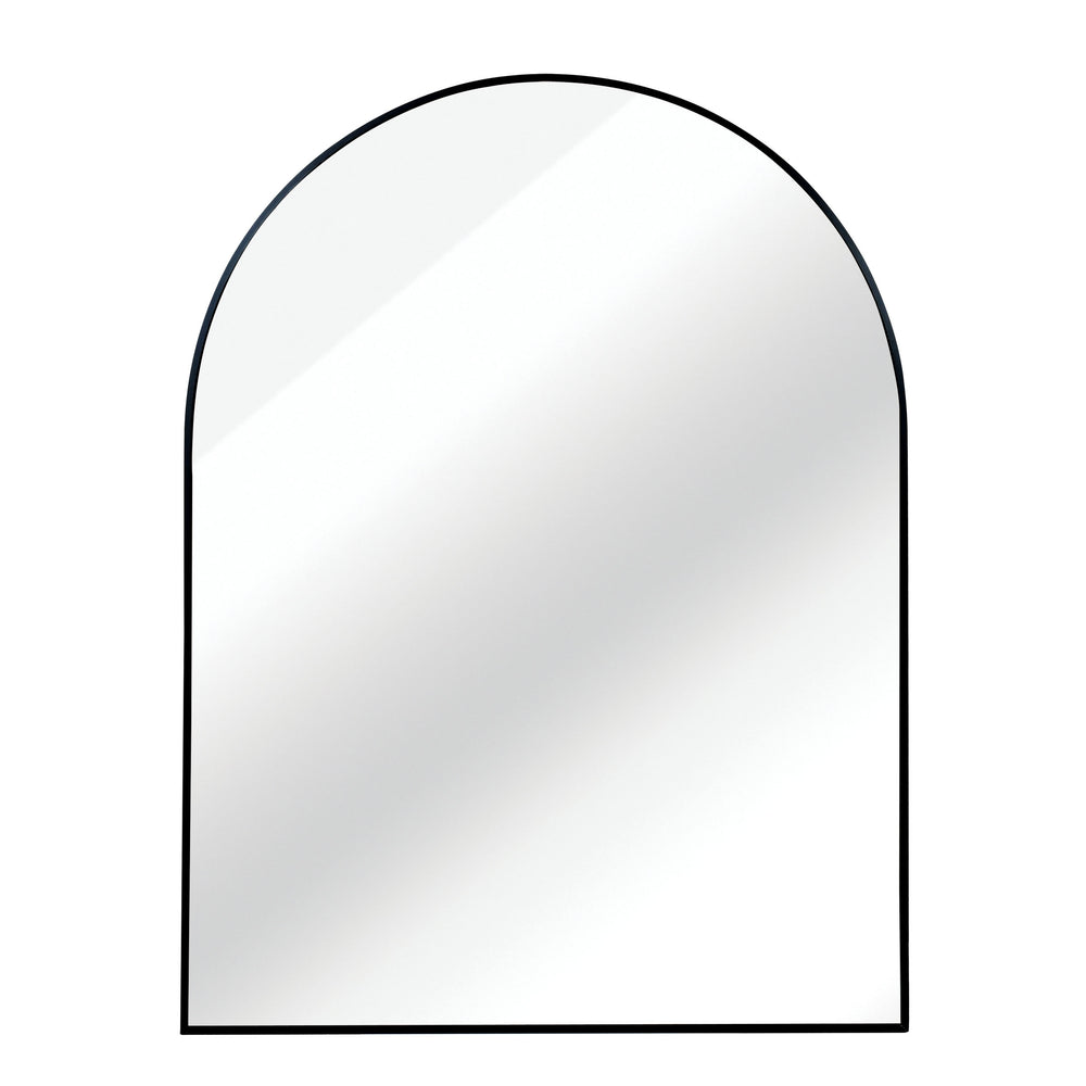 English Elm 30x36 Arched Bathroom Mirror with Anti-Rust Metal Frame, Shatterproof HD Glass, Easy Install Black W2203P387486