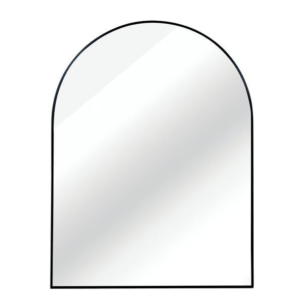 English Elm 30x36 Arched Bathroom Mirror with Anti-Rust Metal Frame, Shatterproof HD Glass, Easy Install Black W2203P387486