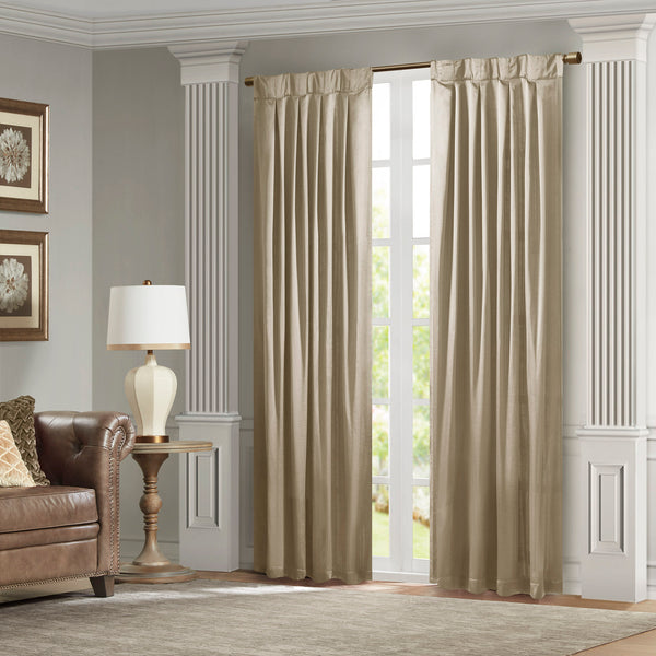 JLA Home Croscill Classics - Pleat Avignon Satin Curtain Panel with Box Pleat Top and Tieback for Luxurious Tailored Windows 96 L x 26 W x 0.13H CCL40-0045