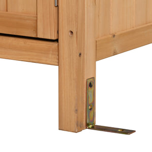 English Elm (with Hutch) Topmax Solid Fir Outdoor Potting Bench Station Cabinets Drawers Patio Garden Natural Wood N717P404332A