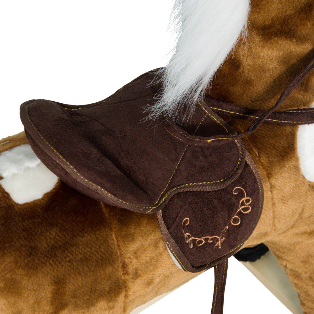 English Elm Qaba Plush Rocking Pony for Toddlers with Sound Effects and Padded Saddle Playroom Fun W2225P217689