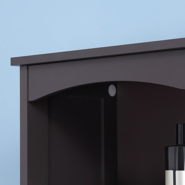 English Elm HOMCOM Tall Bathroom Linen Cabinet – Narrow Free-Standing MDF Tower with 3 Shelves, Drawer, Brown W2225P229566