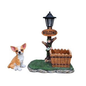 English Elm Sitting Corgi Resin Planter Sculpture Whimsical Porch Garden Decor with Succulent Cavity W5398P464244