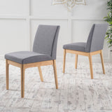 Christopher Knight Home® - Noble House - Kwame Fabric/ Oak Finish Dining Chair - Set Of 2