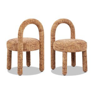 English Elm Jennifer Taylor Home - Penny Arched Upholstered Dining Side Chairs (Set of 2) in Golden Rust Orange Chenille — Modern Comfort B2719P269265