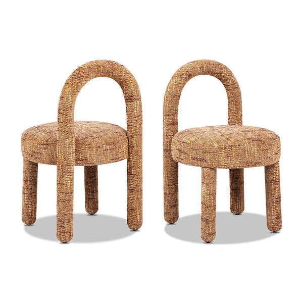 English Elm Jennifer Taylor Home - Penny Arched Upholstered Dining Side Chairs (Set of 2) in Golden Rust Orange Chenille — Modern Comfort B2719P269265