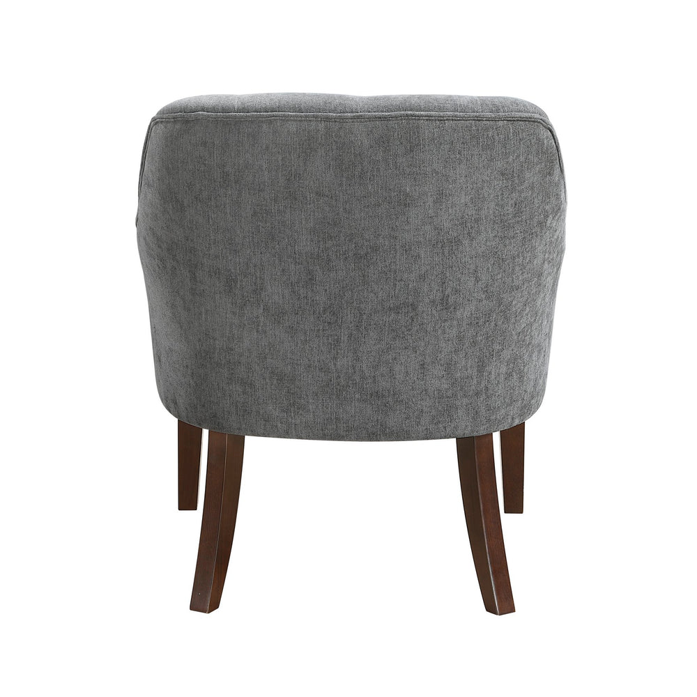 English Elm Modern Tufted Back Accent Chair with Espresso Wood Legs, Foam Seat Comfort, Stylish Living Room Seating Charcoal 26.5 L x 29 W x 22 H B011P305065