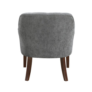 English Elm Modern Tufted Back Accent Chair with Espresso Wood Legs, Foam Seat Comfort, Stylish Living Room Seating Charcoal 26.5 L x 29 W x 22 H B011P305065