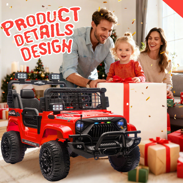 English Elm 24v Two Seater Kids Ride on Truck with Parental Remote and Four Wheel Suspension W1578P375445