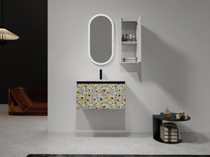 English Elm 12" Bathroom Side Cabinet - Space-Saving Wall-Mount Design With Soft-Close Doors & Modern Style W999P248644