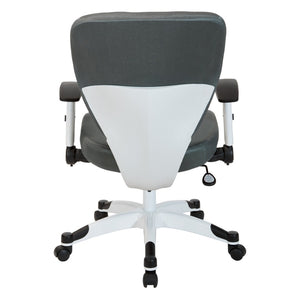 OSP Home Furnishings Padded Managers Chair with Mesh Back Lumbar Support and Ergonomic Synchro Tilt Control 5200W-2M