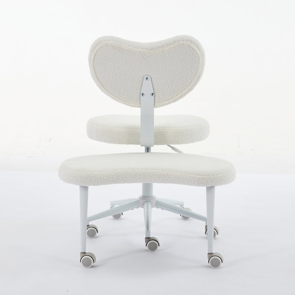 English Elm Meditation Chair Plus with Memory Foam Seat and Lumbar Support, Swivel Footstool for Active Sitting Ivory W1143P314942