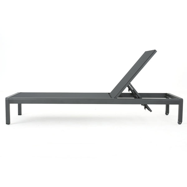 English Elm Christopher Knight Home® - Cape Coral Chaise Lounge - Adjustable Grey Pool Chair With Durable Frame & Water-Resistant Cushion 57592.00GRY