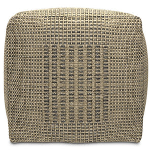English Elm Delilah Natural Square Woven Jute Pouf – 18" Cube, Durable Polystyrene Fill, Multi-Use Footstool & Accent Seat B136P252626
