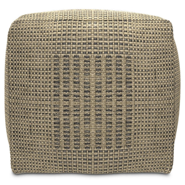 English Elm Delilah Natural Square Woven Jute Pouf – 18" Cube, Durable Polystyrene Fill, Multi-Use Footstool & Accent Seat B136P252626