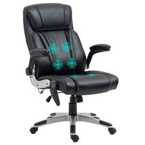 English Elm Vinsetto Executive Massage Office Chair - Ergonomic Faux Leather With Heat, 6 Vibration Points & Adjustability W2225P217498-GIGA