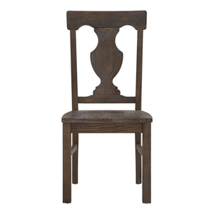 Homelegance By Top-Line Demar Wood Fiddle Back Dining Chairs (Set of 2) Oak Rubberwood