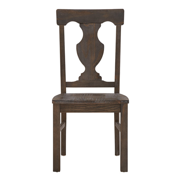 Homelegance By Top-Line Demar Wood Fiddle Back Dining Chairs (Set of 2) Oak Rubberwood