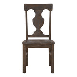 Homelegance By Top-Line Demar Wood Fiddle Back Dining Chairs (Set of 2) Oak Rubberwood