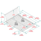 Modern Wood Queen Spindle Bed White BQSPINWH Walker Edison