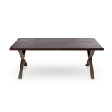 Park Hill Rhodes Leather and Brass Dining Table EFT26321